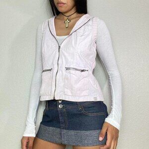 Y2K DKNY BABY PINK CARGO VEST